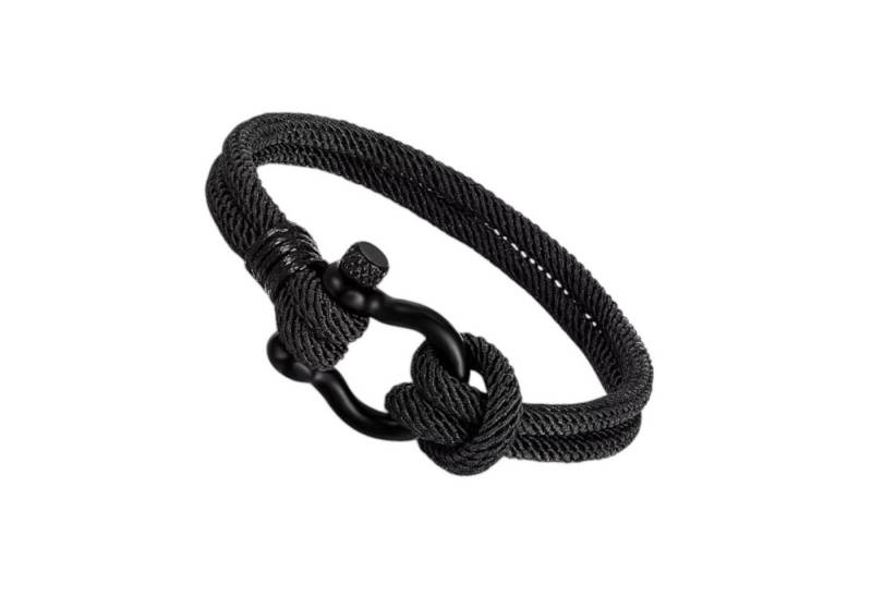 KARMA Armband Damen Textil Schwarz od. Braun Damenarmband Textilarmband (Knoten Maritim, Textil & Metall), modern Damenschmuck Geschenk für Sie von KARMA