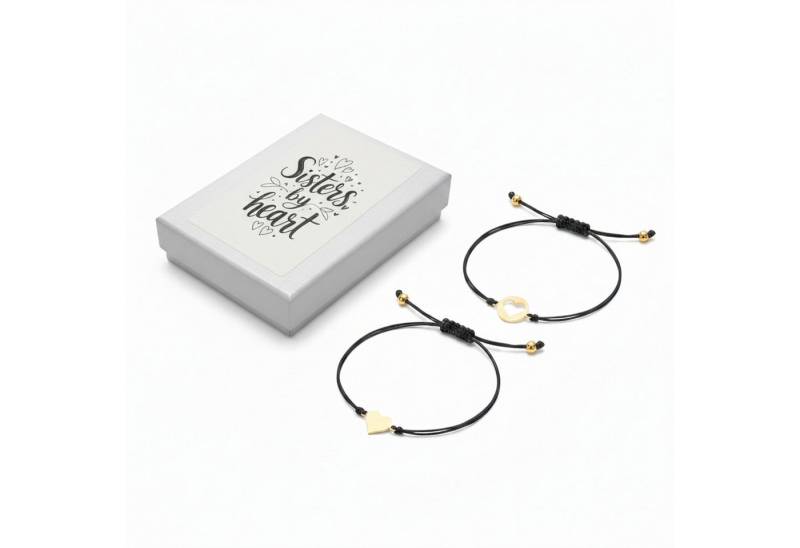 KARMA Armband Set Armband Set Freundschafts Armband 2er Set (Herzmotive, Armbänder Armschmuck), Geschenk für Schwester oder Freudin von KARMA