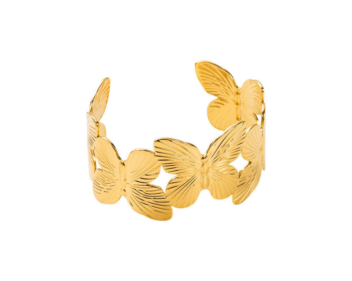 KARMA Armreif Damen Gold Schmetterling oder Blume Legierung (Metallarmreif, elegant Geschenkidee Damenschmuck Damenarmreif), modernes Design Modeschmuck modern von KARMA