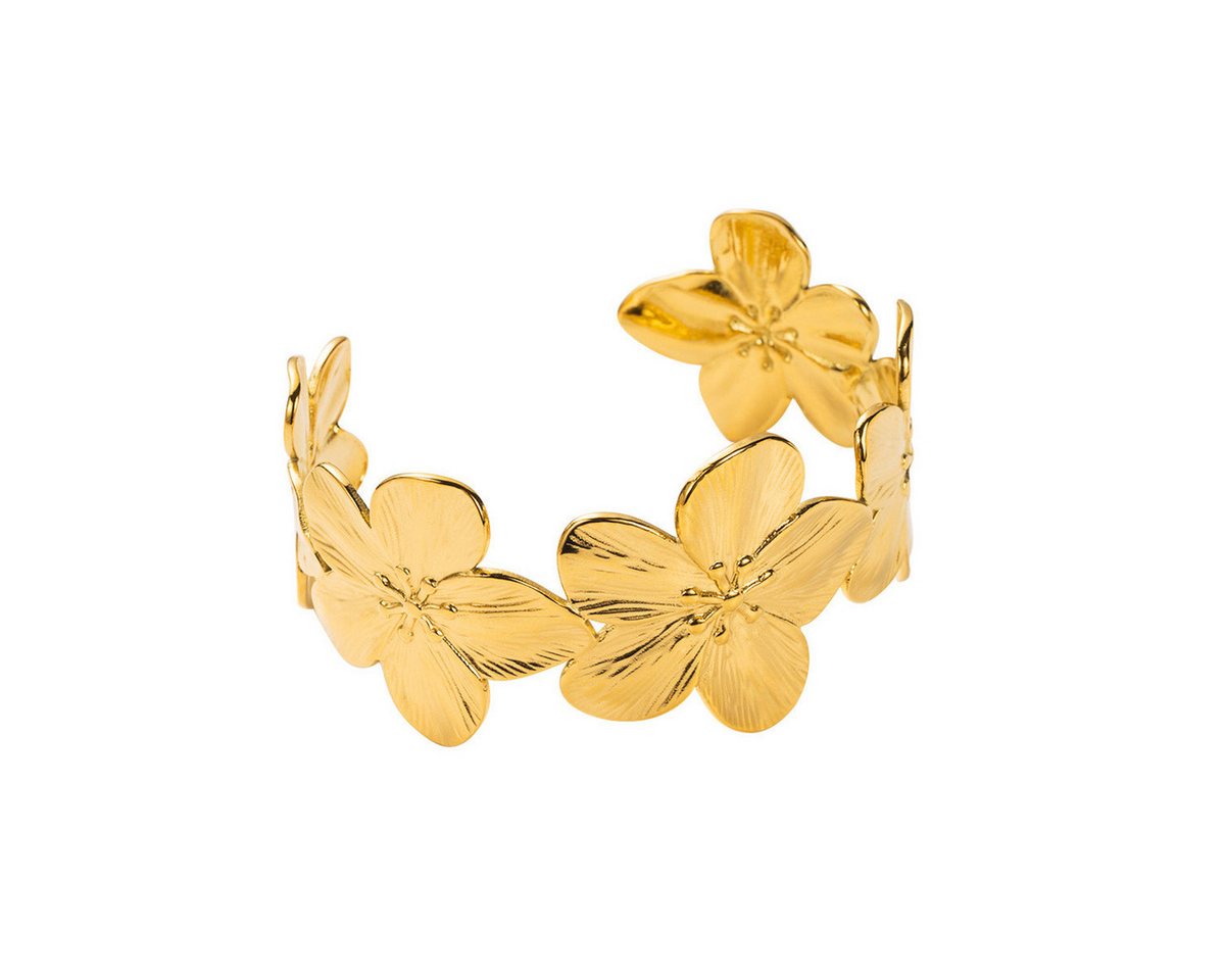 KARMA Armreif Damen Gold Schmetterling oder Blume Legierung (Metallarmreif, elegant Geschenkidee Damenschmuck Damenarmreif), modernes Design Modeschmuck modern von KARMA