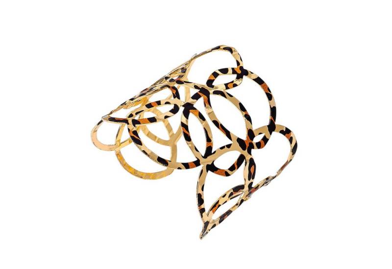 KARMA Armreif Damen Leo 6 cm modernes Design Modeschmuck (Leopard Muster, Damenschmuck Damenarmreif), modern elegant Geschenkidee von KARMA