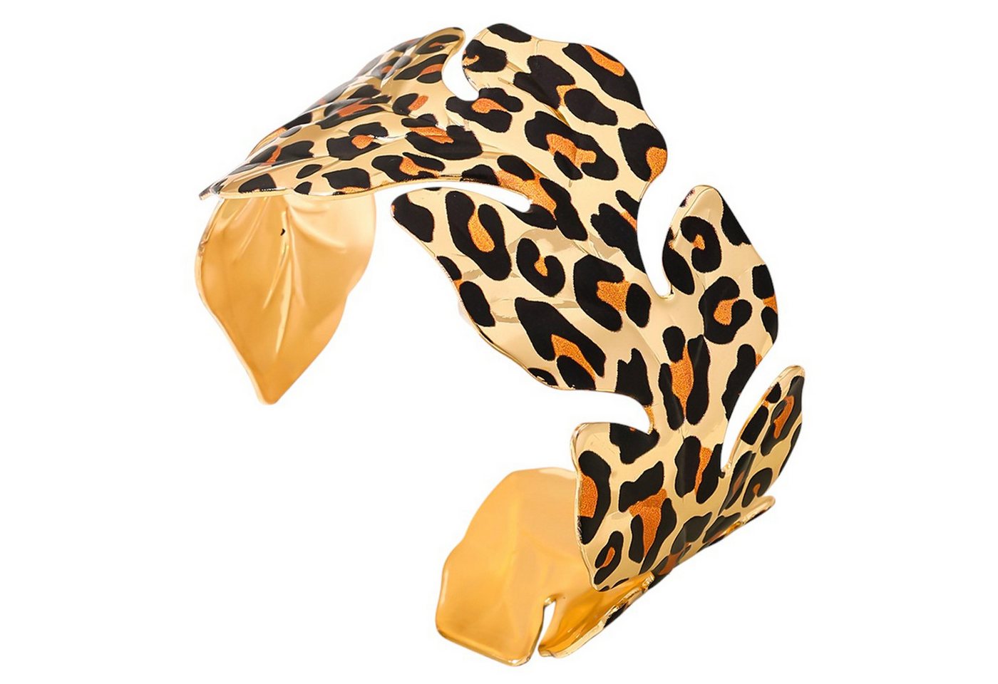 KARMA Armreif Damen Leo 6 cm modernes Design Modeschmuck (Leopard Muster, Damenschmuck Damenarmreif), modern elegant Geschenkidee von KARMA