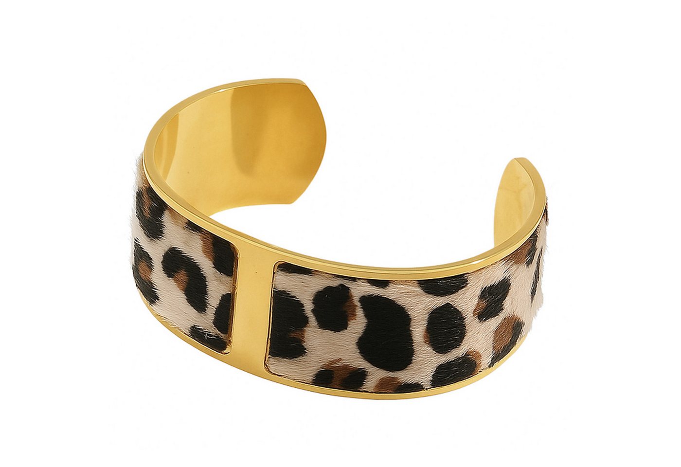 KARMA Armreif Damen Leopardenmuster Edelstahl vergoldet (Geschenk für Sie, Damenschmuck), 2 Varianten Armschmuck Damen von KARMA
