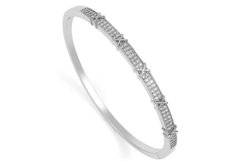 KARMA Armreif Damenarmreif Silber Metall Zirkonsteine Armschmuck Damen Armband (Geschenk für Sie, Frau), Armreif Reif Damenschmuck Metallarmreif von KARMA