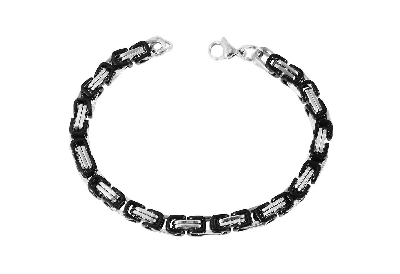 KARMA Edelstahlarmband Armband Herren Herrenarmband silber schwarz, Edelstahl Schmuck Herren von KARMA