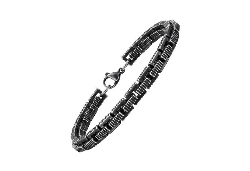 KARMA Edelstahlarmband Exclusives Herrenarmband antikgrau Edelstahl (Armband Schmuck Geschenk), Armschmuck Herren Gliederarmband von KARMA