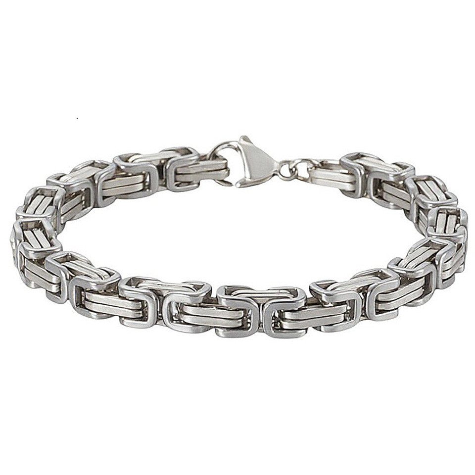 KARMA Edelstahlarmband Herren Königsarmband Edelstahl Silber 5mm modern (Hypoallergen wasserfest, Schmuck für Herren Herrenarmband), Armband 22 cm Karabinerverschluss von KARMA