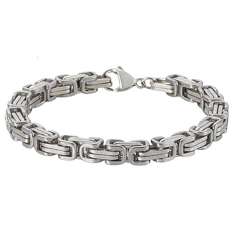KARMA Edelstahlarmband Herren Königsarmband Edelstahl Silber 5mm modern (Hypoallergen wasserfest, Schmuck für Herren Herrenarmband), Armband 22 cm Karabinerverschluss von KARMA
