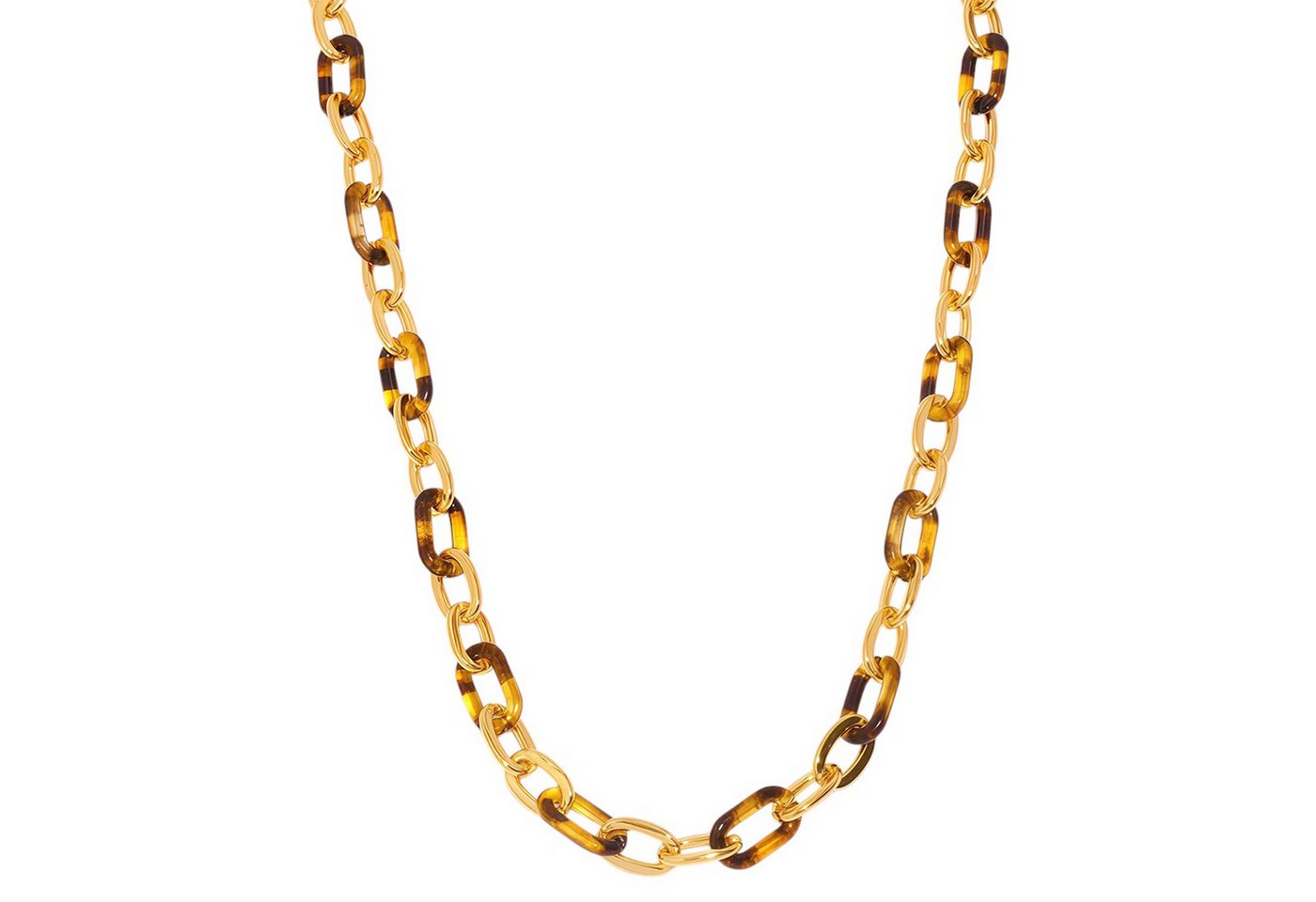 KARMA Edelstahlkette Halskette Damen Leo Gold 45 cm Kette Edelstahl vergoldet (Geschenk für sie, Damenhalskette Edelstahlhalskette), Gliederkette Leokette für Frauen modern von KARMA