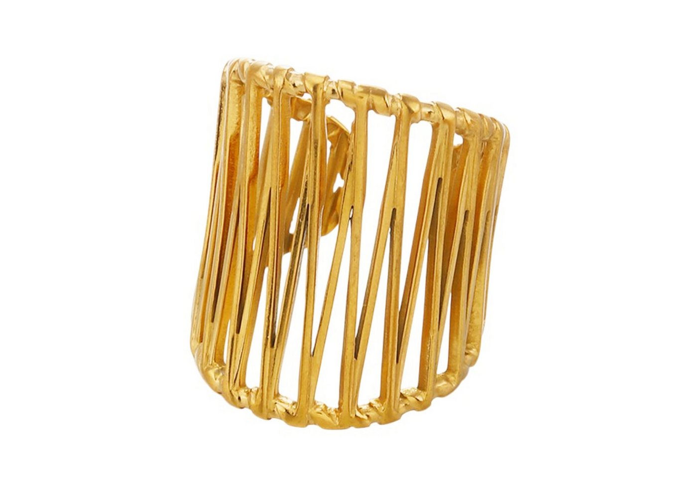 KARMA Fingerring Damenring Statement Ring Gold Edelstahl hypoallergen (Geschenk Frauen Fingerring vergoldet, Damenschmuck Damen), wasserfest verstellbar modern von KARMA