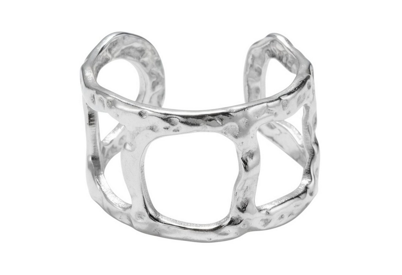 KARMA Fingerring Damenring Statement Ring Gold od. Silber Edelstahl (Geschenk Frauen Fingerring vergoldet, modern Damenschmuck Damen), hypoallergen wasserfest verstellbar von KARMA