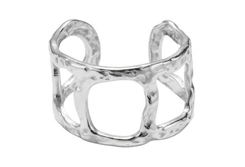 KARMA Fingerring Damenring Statement Ring Gold od. Silber Edelstahl (Geschenk Frauen Fingerring vergoldet, modern Damenschmuck Damen), hypoallergen wasserfest verstellbar von KARMA