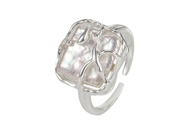 KARMA Fingerring Damenring Statement Ring Silber 925 (Geschenk Frauen, Damenschmuck Damen), Sterlingsilber verstellbar modern von KARMA