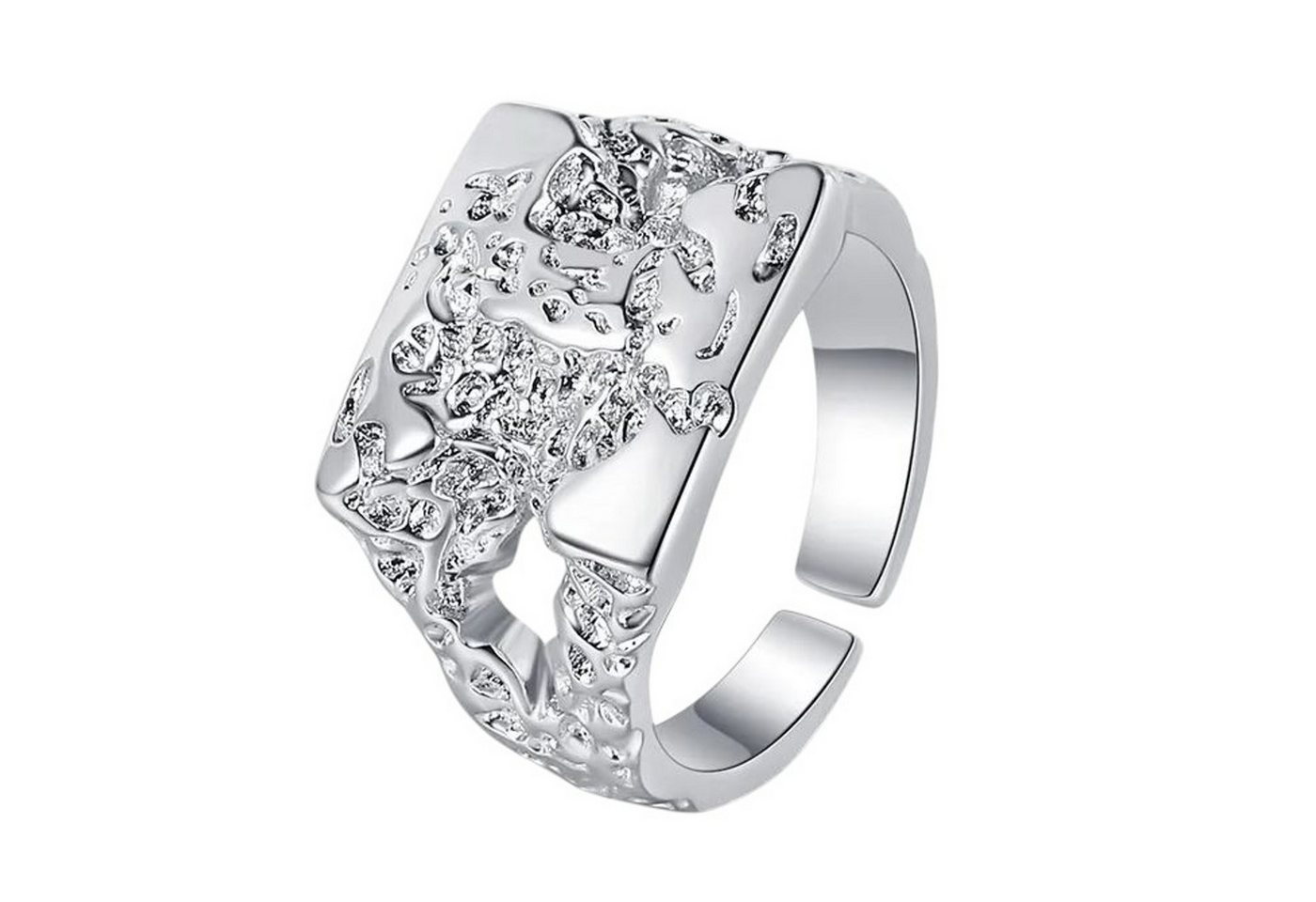 KARMA Fingerring Damenring Statementring 925 Sterling Silber (Damen Geschenk Frauen, hochwertig Damenschmuck), rhodiniert verstellbarer Ring modern von KARMA