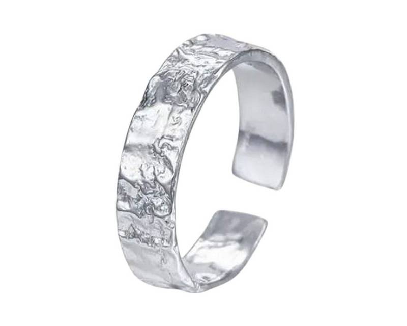 KARMA Fingerring Damenring gehämmert 925 Sterling Silber (Damenschmuck Damen Geschenk Frauen), verstellbarer Ring modern von KARMA