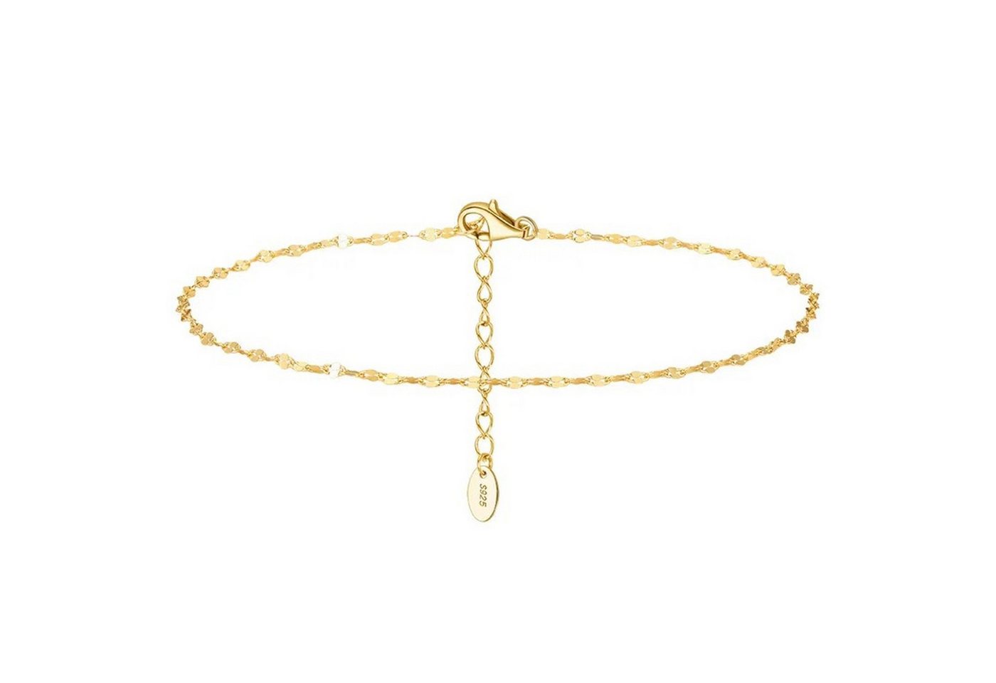 KARMA Fußkette 925 Silber Fußkettchen Damen Feingliedrig (Geschenk für Sie, Fusskette Fußschmuck), Zierlich Verstellbar 21,5+4 cm von KARMA