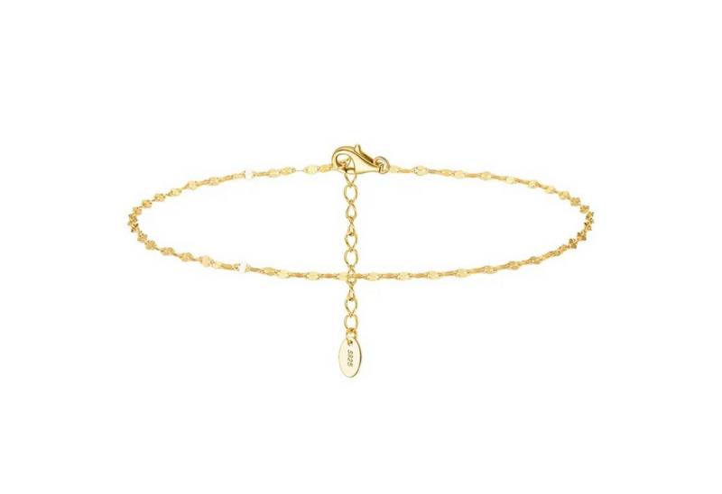 KARMA Fußkette 925 Silber Fußkettchen Damen Feingliedrig (Geschenk für Sie, Fusskette Fußschmuck), Zierlich Verstellbar 21,5+4 cm von KARMA