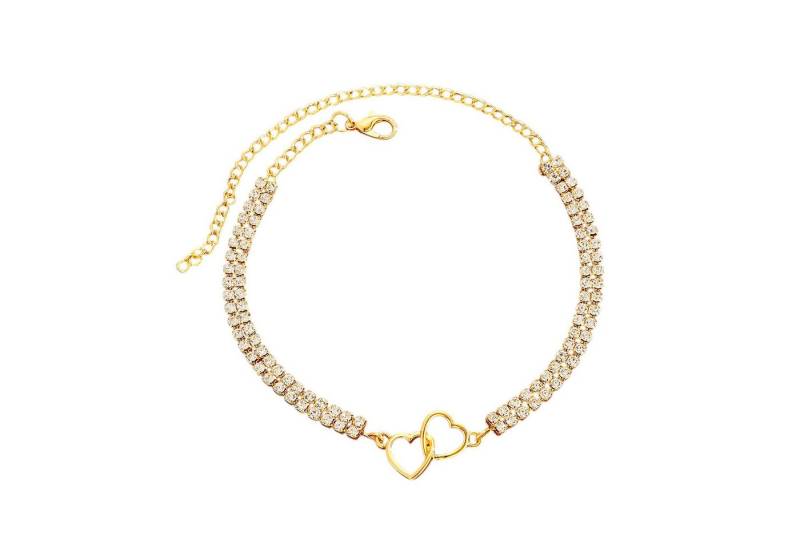 KARMA Fußkette Herz Gold oder Silber Legierung Fußkettchen Strandschmuck (modern Herzschmuck Herzfußkette, Fußschmuck Acceossire Damenfußkette), Fußschmuck Acceossire Damenfußkette von KARMA