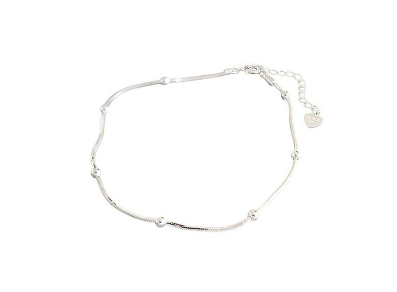 KARMA Fußkette Silber Sterlingsilber 20 cm Fusskettchen modern (Damenschmuck silberfarben Silber925, Accessoires Damenfußkette), Fußschmuck Urlaub Strand Abendmode von KARMA