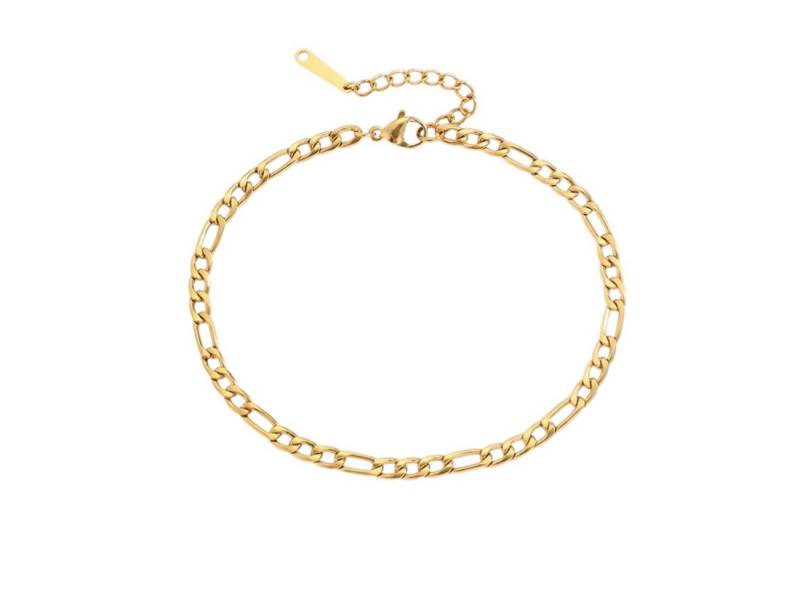 KARMA Fußkette Silber od. Gold Edelstahl 20 cm Fusskettchen modern (Damenschmuck Geschenk für Sie, Accessoires Damenfußkette), Fußschmuck Urlaub Strand Abendmode von KARMA