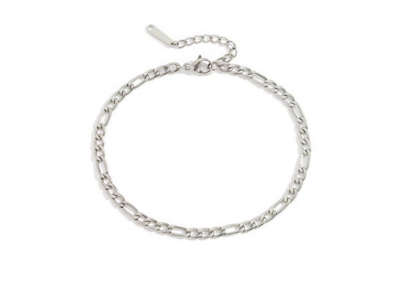 KARMA Fußkette Silber od. Gold Edelstahl 20 cm Fusskettchen modern (Damenschmuck Geschenk für Sie, Accessoires Damenfußkette), Fußschmuck Urlaub Strand Abendmode von KARMA