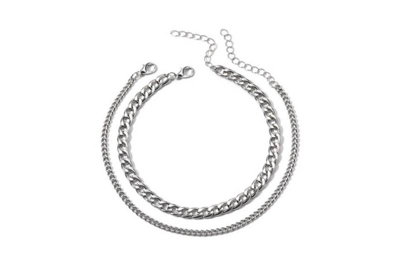 KARMA Fußketten Set Fußkettchen Schmuckset Silber oder Gold (Fußkettenset, Strand Abendmode Accessoires), 2er Set Fusskette Fußschmuck Urlaub von KARMA