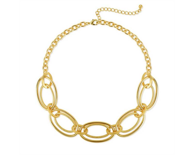 KARMA Gliederkette große Halskette silber oder Gold Damenhalskette Damenkette (Aluminium), Silberkette golfarben auffällige Kette von KARMA