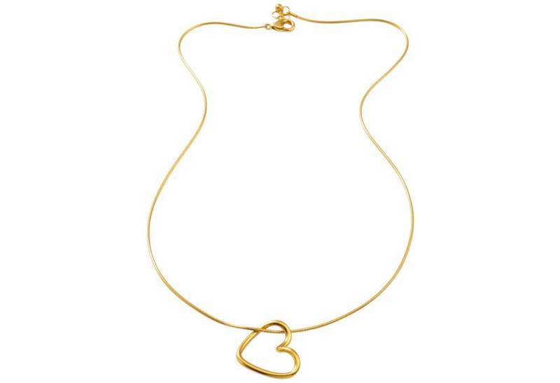 KARMA Kette mit Anhänger Damen Herz Silber oder Gold 40 cm Edelstahl (Geschenk für sie, Damenhalskette Edelstahlhalskette), Herzkette für Frauen modern von KARMA