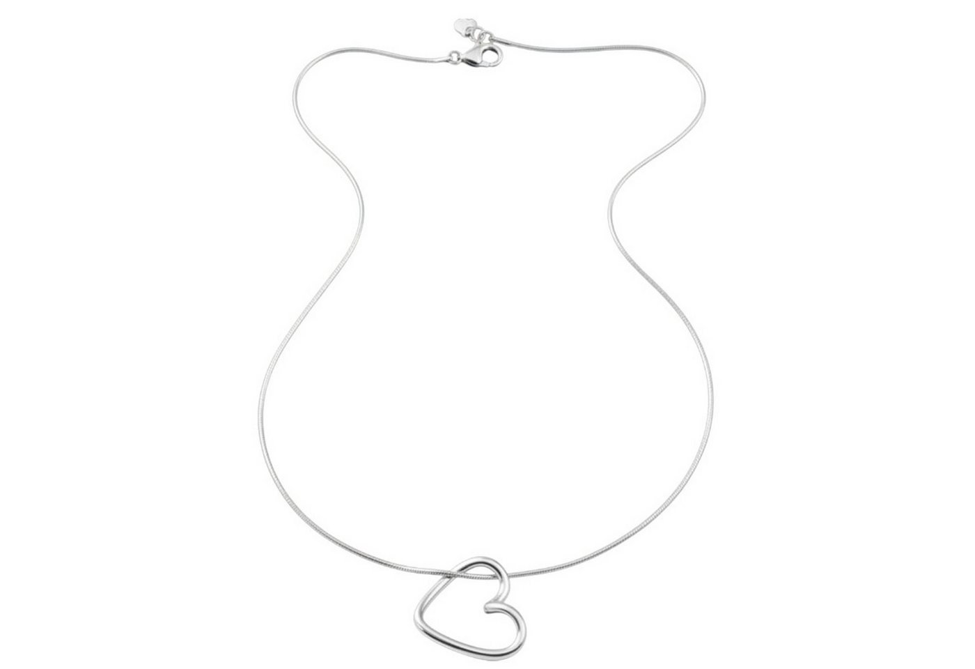KARMA Kette mit Anhänger Damen Herz Silber oder Gold 40 cm Edelstahl (Geschenk für sie, Damenhalskette Edelstahlhalskette), Herzkette für Frauen modern von KARMA