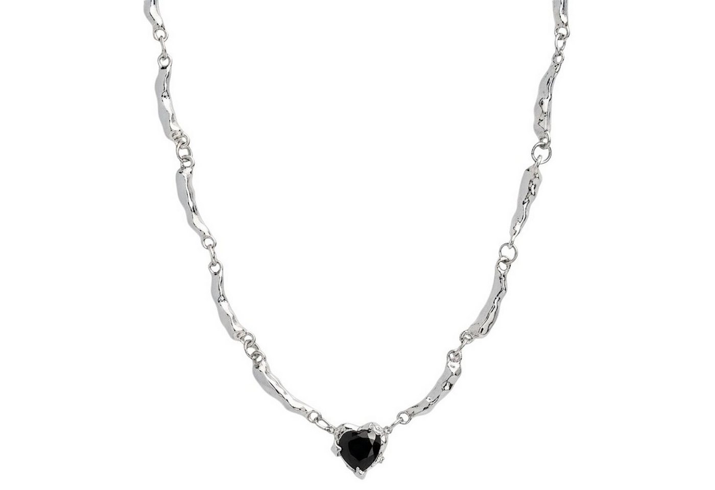 KARMA Kette mit Anhänger Halskette Herz Zirkon Damen Silber Kette 38 cm (Herzkette Zirkonherz, Geschenk für Frauen), Karabinerverschluss Funkelnde Kristallkette von KARMA