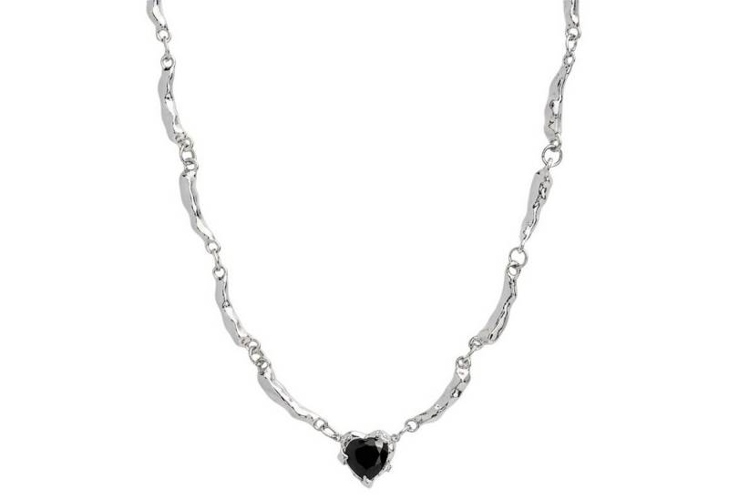 KARMA Kette mit Anhänger Halskette Herz Zirkon Damen Silber Kette 38 cm (Herzkette Zirkonherz, Geschenk für Frauen), Karabinerverschluss Funkelnde Kristallkette von KARMA