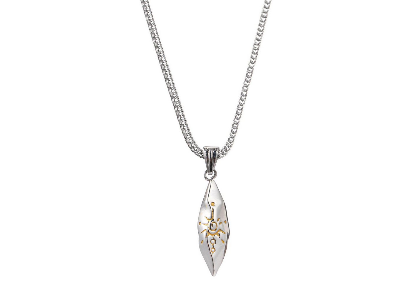 KARMA Kette mit Anhänger Halskette Silber Edelstahl Herren Kette (Geschenk für Ihn silberfarben, Männer Herrenhalskette), Herrenschmuck Edelstahlkette von KARMA