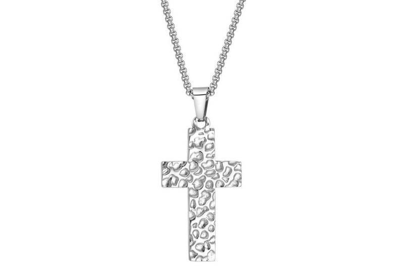 KARMA Kette mit Anhänger Herrenkette Kreuz Halskette für Herren mit Kreuzanhänger (Männerschmuck Kreuzanhänger), Herrenschmuck Geschenk für Ihn Silber oder schwarz von KARMA