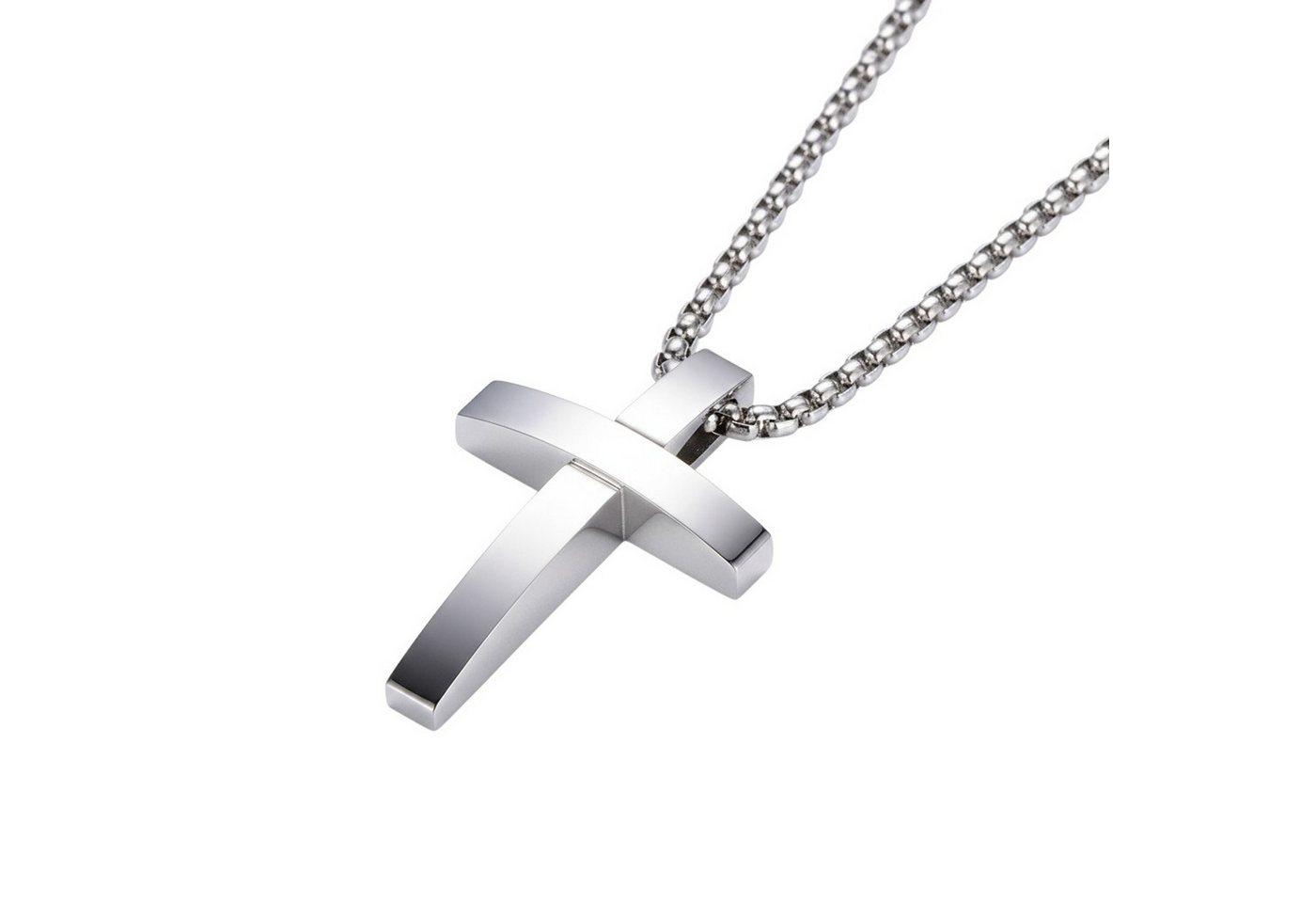 KARMA Kette mit Anhänger Herrenkette mit Kreuz aus Edelstahl (lange Haltbarkeit, Herrenschmuck wasserfest anlaufgschützt), Edelstahlkette Kreuzkette von KARMA