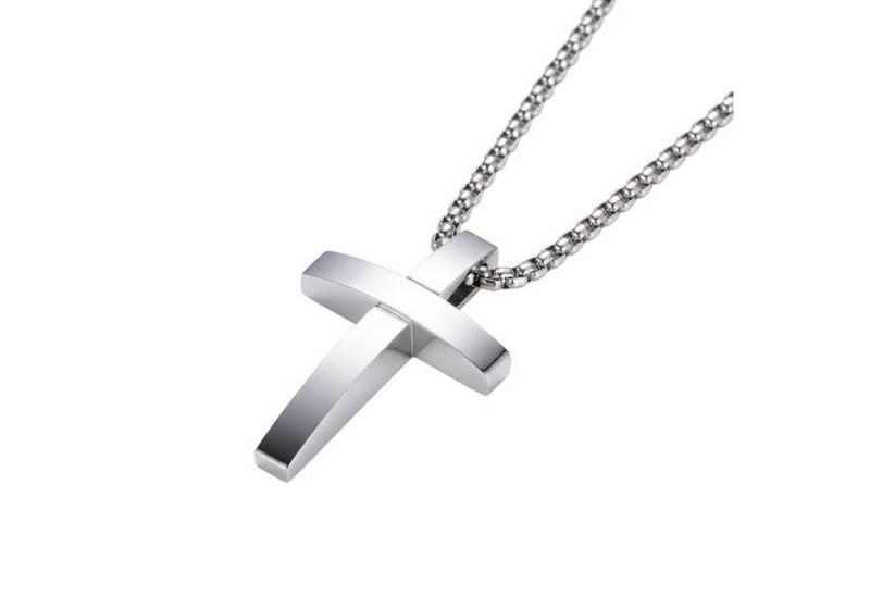 KARMA Kette mit Anhänger Herrenkette mit Kreuz aus Edelstahl (lange Haltbarkeit, Herrenschmuck wasserfest anlaufgschützt), Edelstahlkette Kreuzkette von KARMA