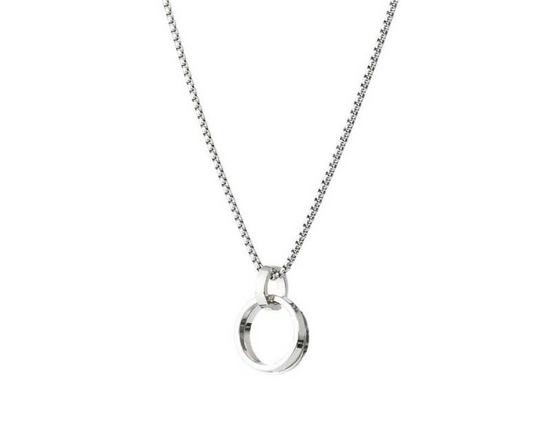 KARMA Kette mit Anhänger Ringe Herren Halskette Silber Edelstahl modern Edelstahlkette (Herrenschmuck Geschenk für Ihn), Herrenhalskette Edelstahlhalskette Herrenkette 70 cm von KARMA