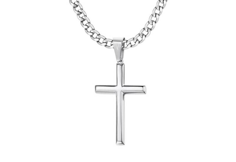 KARMA Kette und Anhänger Set Edelstahl Herren Halskette Figaro 60 cm (Halskette Edelstahl, Herrenschmuck Geschenk für Ihn), Kreuz Anhänger Rostfrei & Robust von KARMA
