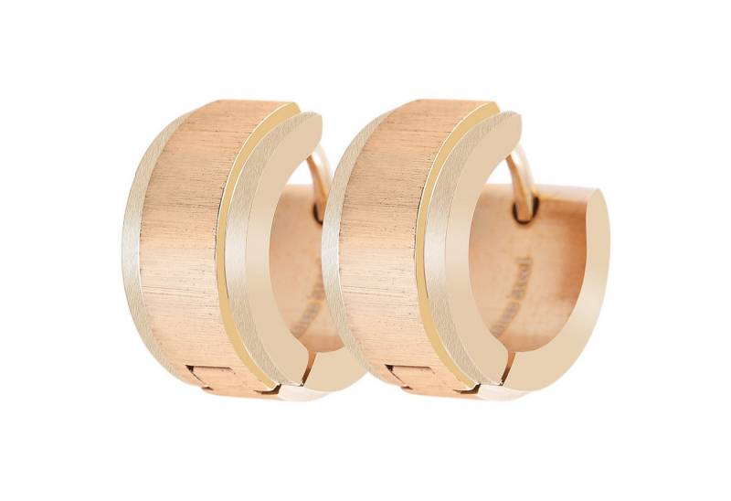 KARMA Klappcreolen Creolen rose gold 1,3 cm 5050157 Ohrringe Damen Ohrschmuck (Kreolen, 2-tlg., 1 Paar), Damenohrringe Ohrschmuck Ohrhänger Damenschmuck von KARMA