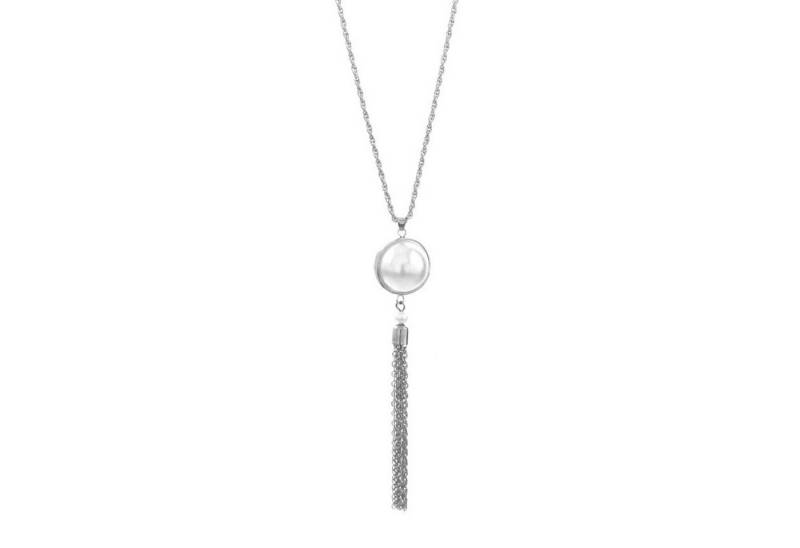 KARMA Lange Kette Perlenkette 71 cm Silber od. Gold Damen (Geschenk für Frauen, Perlen Damenhalskette modern), Kunstperlen Kette Pulloverkette von KARMA