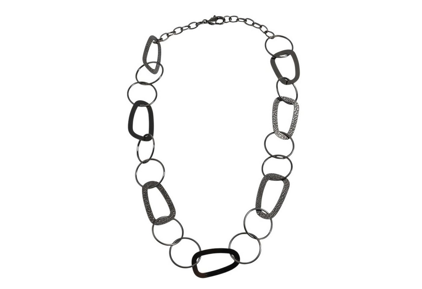 KARMA Lange Kette Pulloverkette Gold Schwarz od. Silber (Geschenk für Frauen Gliederkette, Damenhalskette modern), Damen 68 cm Kette Halskette von KARMA