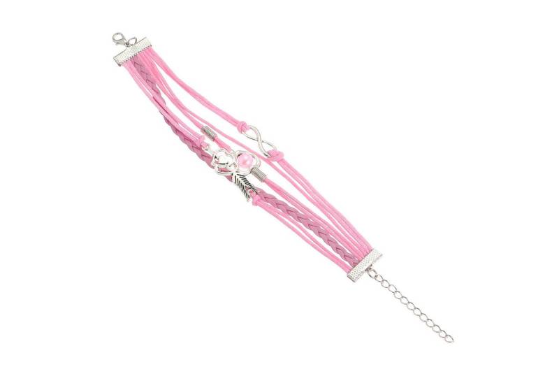 KARMA Lederarmband Damen Armband Leder mit Herz und Infinity Symbol verstellbar (Wickelarmband Armbandset, Damenschmuck Sommer Urlaub), Freundschaftsarmband türkis rosa oder lila Geschenk für Frauen Mädchen von KARMA