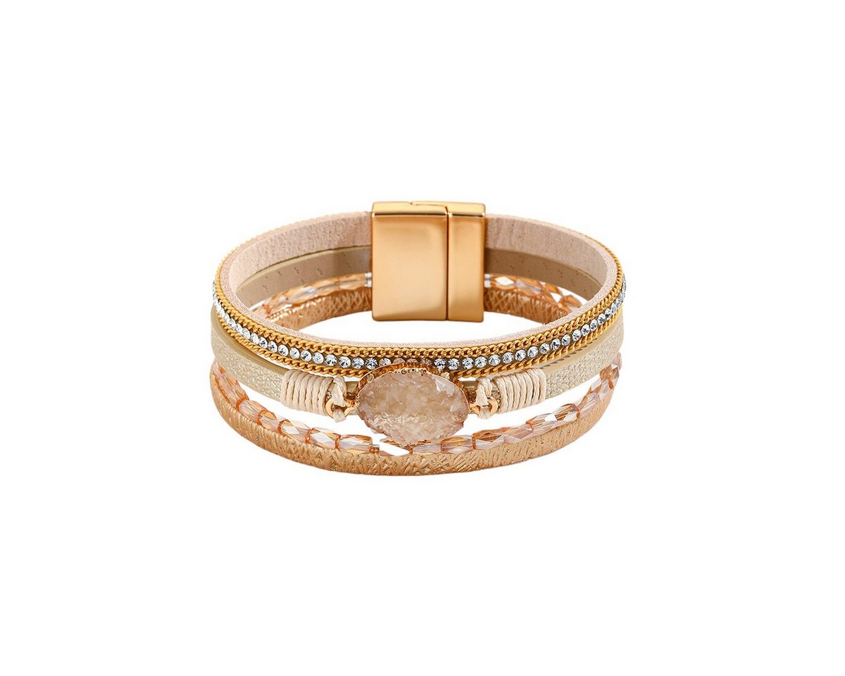 KARMA Lederarmband Damenarmband Wickelarmband Damen Magnetverschluss (Geschenk für Sie, Accessoires), Damenarmband Armschmuck Armbandset von KARMA