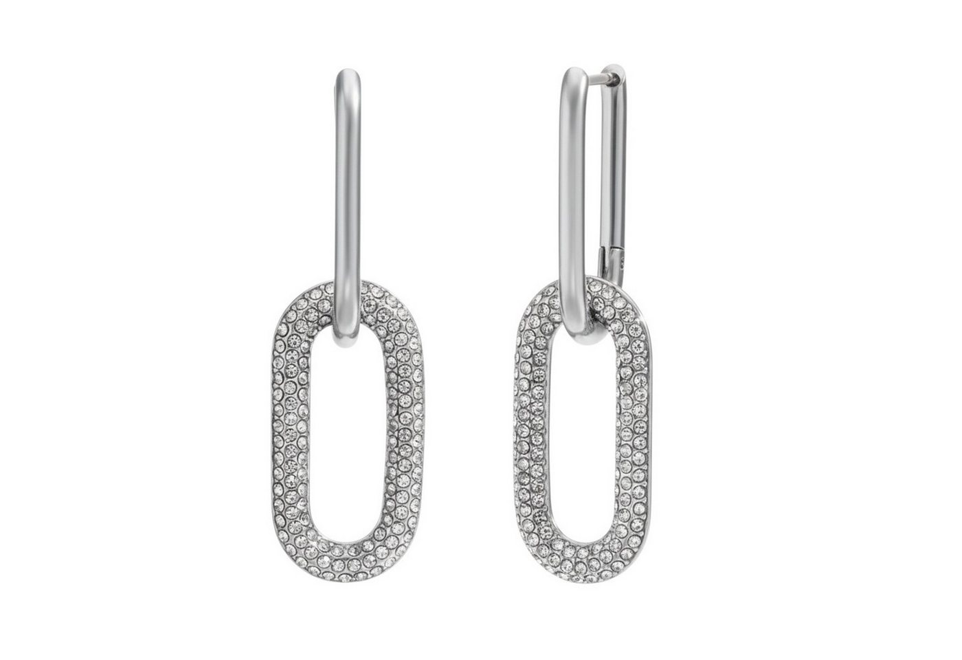 KARMA Ohrring-Set Glamouröse Statement-Ohrringe aus Edelstahl (Geschenk für Sie, Creolen Damenschmuck), Mit Zirkonia besetzte Link-Ohrringe in Gold oder Silber von KARMA