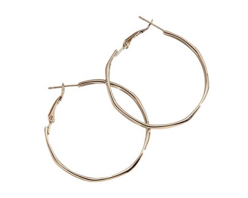 KARMA Paar Creolen Creolen Silber 3,5 cm Damencreolen modern (Ohrringe Silberfarben Damenschmuck), unregelmäßige Form Damenohrringe von KARMA