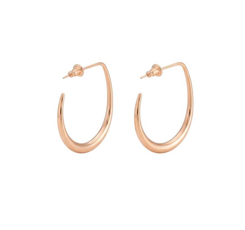 KARMA Paar Creolen Edelstahl Silber oder Roségold Ohrringe 3,5 cm (Edelstahlcreolen, Damenschmuck Damencreolen), Damenohrringe Ohrschmuck Kreolen von KARMA