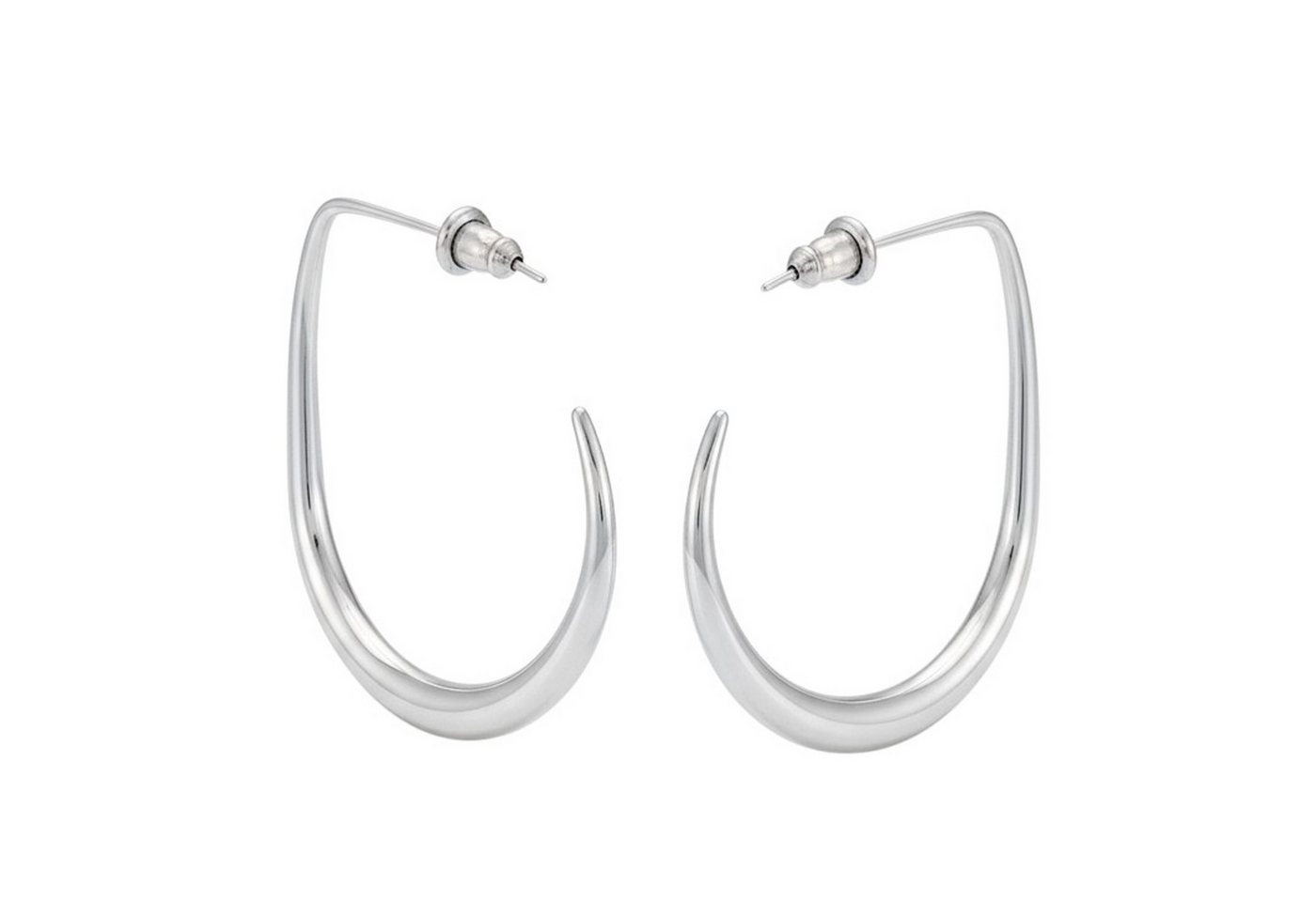 KARMA Paar Creolen Edelstahl Silber oder Roségold Ohrringe 3,5 cm (Edelstahlcreolen, Damenschmuck Damencreolen), Damenohrringe Ohrschmuck Kreolen von KARMA