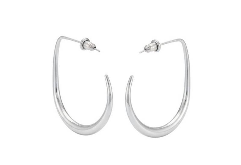 KARMA Paar Creolen Edelstahl Silber oder Roségold Ohrringe 3,5 cm (Edelstahlcreolen, Damenschmuck Damencreolen), Damenohrringe Ohrschmuck Kreolen von KARMA