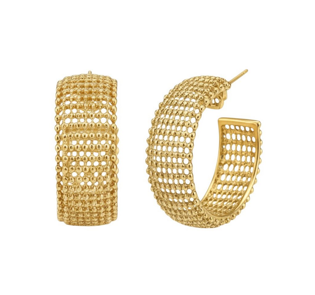 KARMA Paar Creolen Groß Silber oder Gold 2,7 cm Ohrringe Damenohrringe (Geschenk für Sie modern, Damencreolen), Ohrschmuck Kreolen Damenschmuck von KARMA