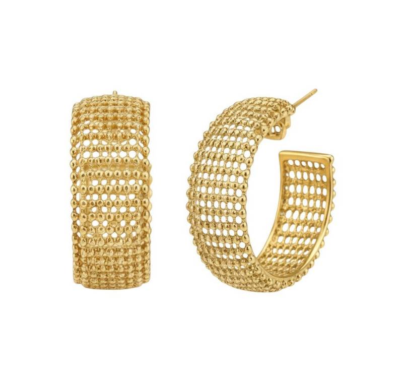 KARMA Paar Creolen Groß Silber oder Gold 2,7 cm Ohrringe Damenohrringe (Geschenk für Sie modern, Damencreolen), Ohrschmuck Kreolen Damenschmuck von KARMA