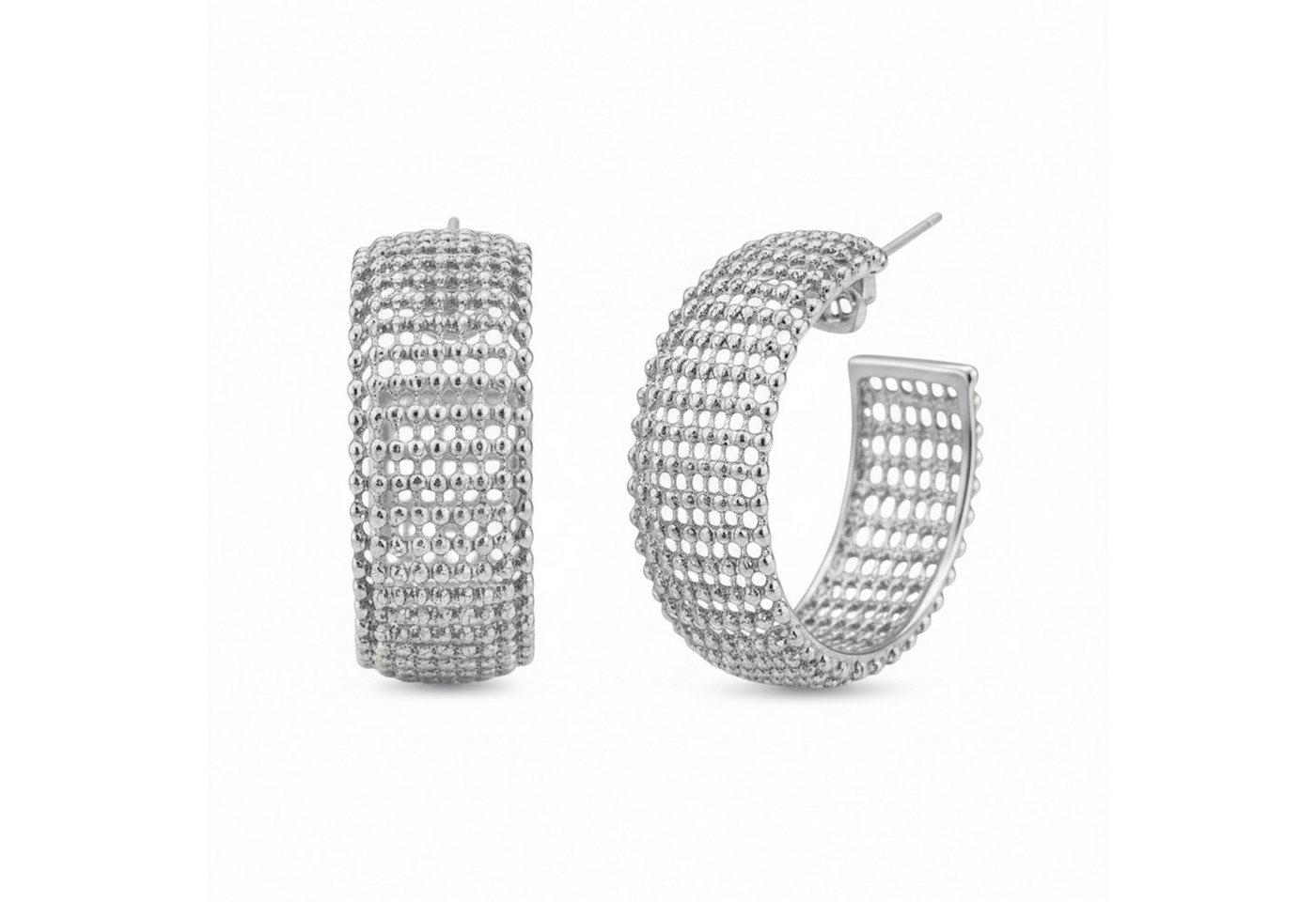 KARMA Paar Creolen Groß Silber oder Gold 2,7 cm Ohrringe Damenohrringe (Geschenk für Sie modern, Damencreolen), Ohrschmuck Kreolen Damenschmuck von KARMA